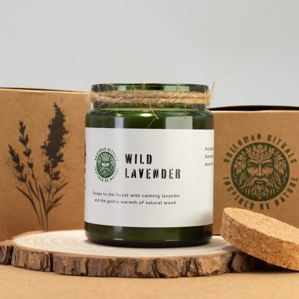 Serenityy Wild Lavender Floral Soy Candle in Green Glass, 50 g – 3