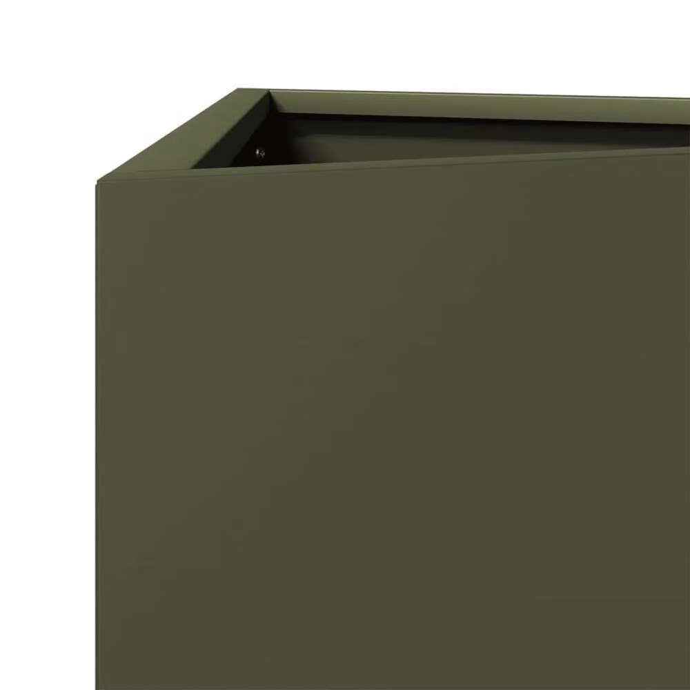 Berkfield Home Triangular Steel Garden Planter Tub, Green, W: 40 cm, D: 34.5 cm, H: 70 cm – 4