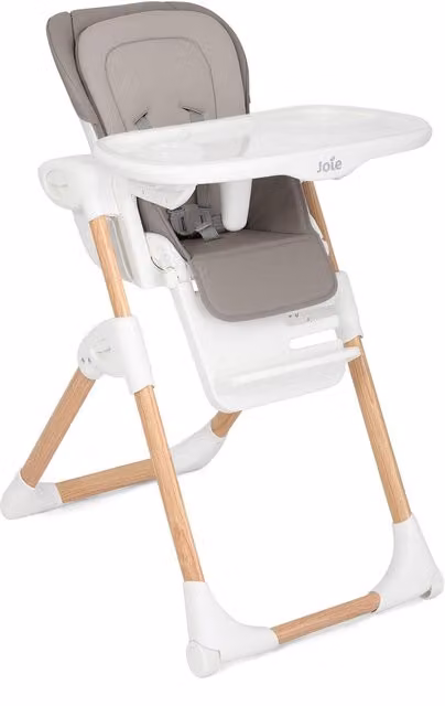 Joie Mimzy Reclining Highchair in Walnut Wood with Grey Cushions