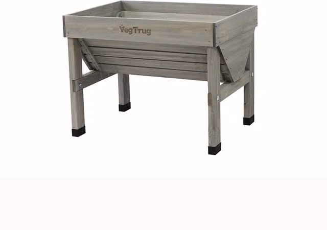 VegTrug Classic Small Grey Wash Wooden Vegetable Garden Planter W/D/H: 210 x 76 x 80 cm