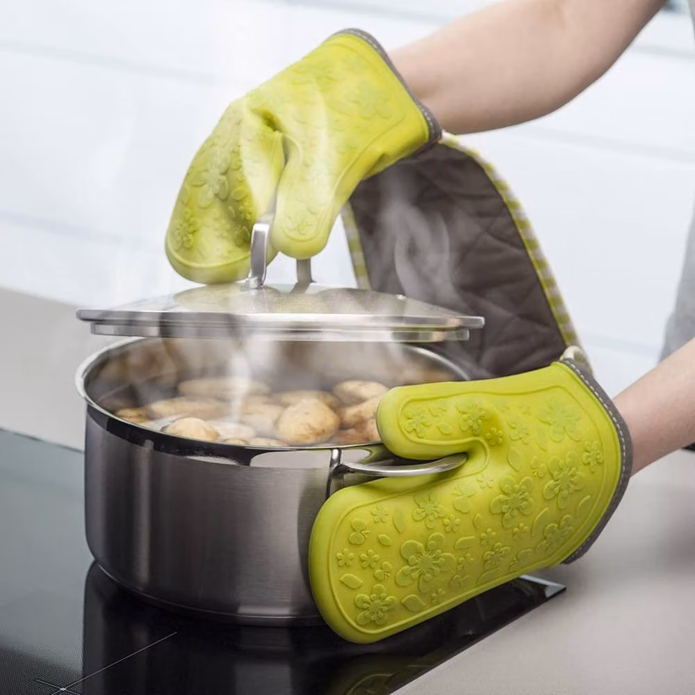 Zeal Steam Stop Waterproof Silicone Double Oven Gloves in Green – 2