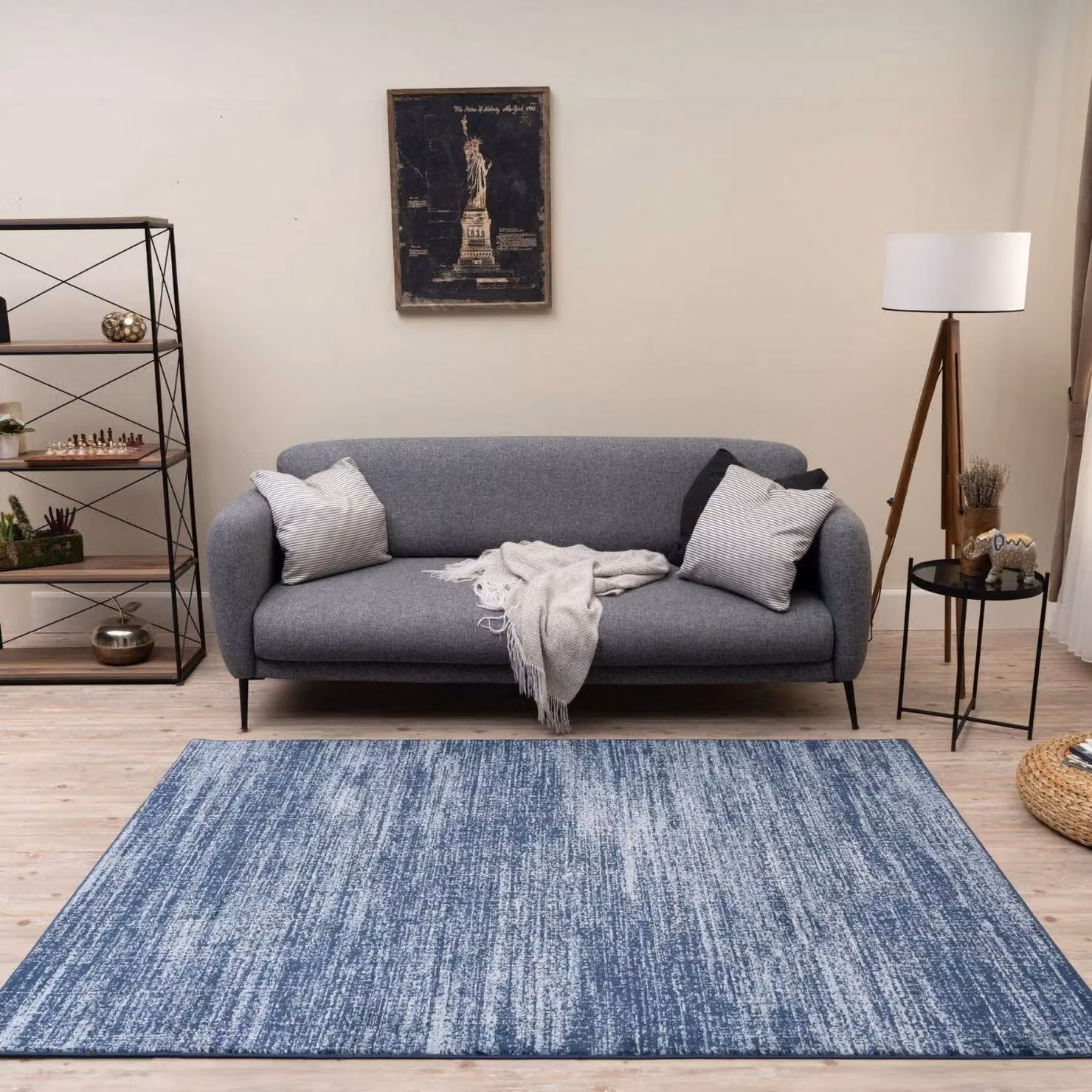 THE RUGS Montana Abstract Design Area Rug, Navy Blue, W/D/H: 120 x 170 cm – 4