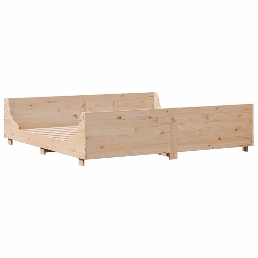 Berkfield Home Super King Solid Wood Pine Bed Frame in Natural, W/D/H: 180 x 200 cm – 2