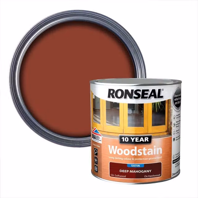 Ronseal Woodstain Deep Mahogany 750ml - Brown
