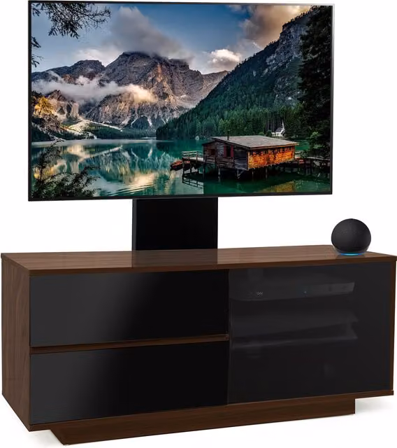 Centurion Supports Gallus Ultra TV Cabinet with Mounting Arm in Walnut and Black
