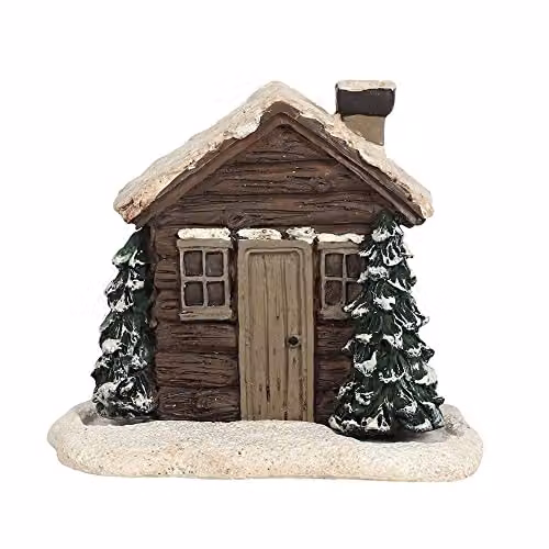Spirit of Equinox Rustic Log Cabin Incense Cone Burner in Green and Brown