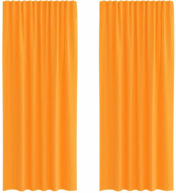 Berkfield Home Orange Voile Fabric Curtains with Rod Pockets, 2 Pack