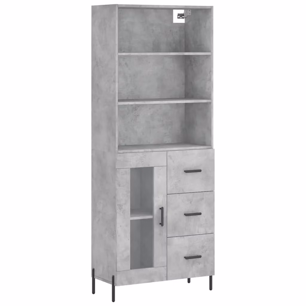 Berkfield Home Industrial Highboard in Concrete Grey, W/D/H: 69.5 x 34 x 180 cm – 2