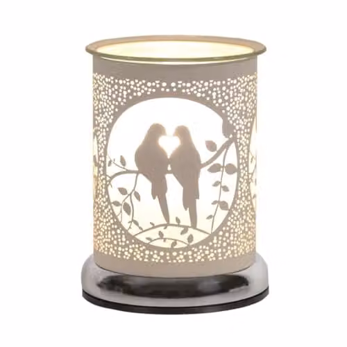 Aroma Accessories White Doves Ceramic Electric Touch Wax Melter, Height: 17 cm