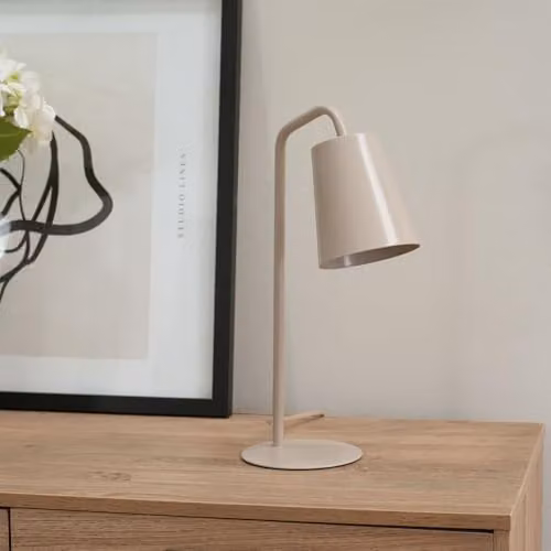 ValueLights Silver Metal Arched Stem Bedside Table Lamp with LED Bulb – 2