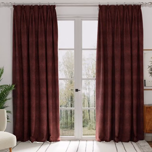 Terrys Elvira Made to Measure Blackout Fabric Curtain Panel in Red