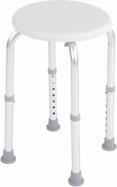 FLAVORA Height Adjustable Padded Tub Shower Chair in White