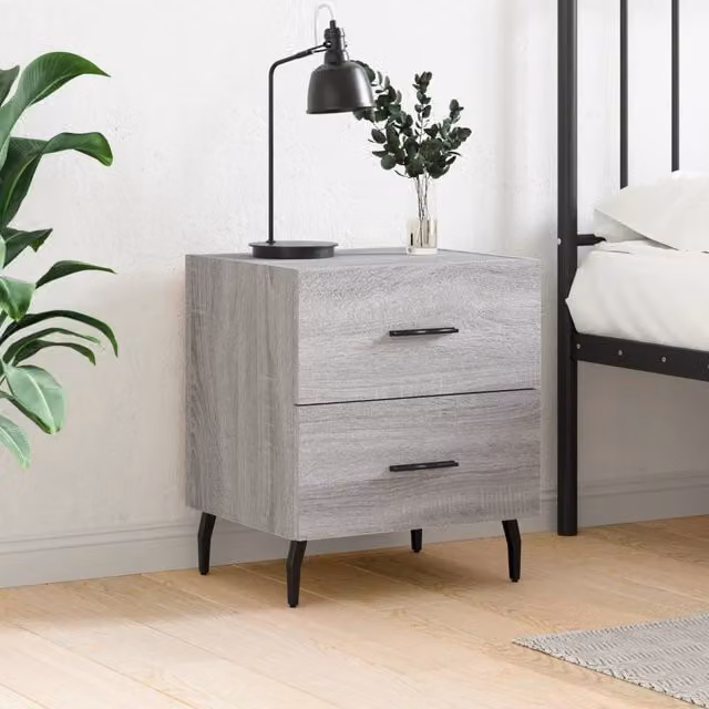 Berkfield Home Grey Sonoma Bedside Cabinet W/D/H: 40 x 35 x 47.5 cm – 1