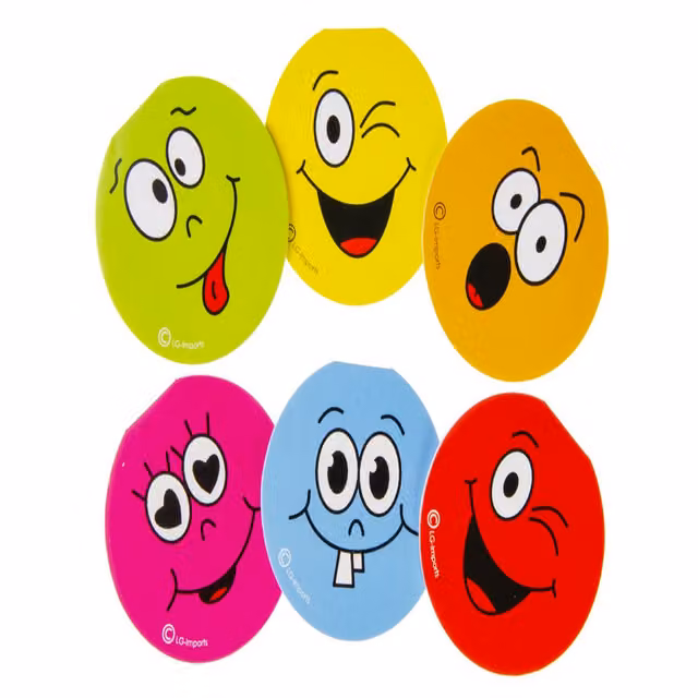 LG-Imports Pack of 12 Emotion Face Design Notebooks in White and Multicolour