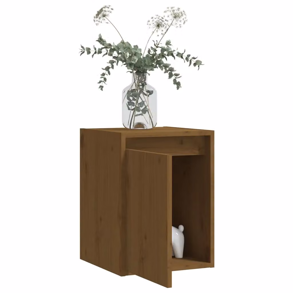 Berkfield Home Set of 2 Solid Wood Pine Wall Cabinets in Honey Brown, W/D/H: 30 x 30 x 40 cm – 3