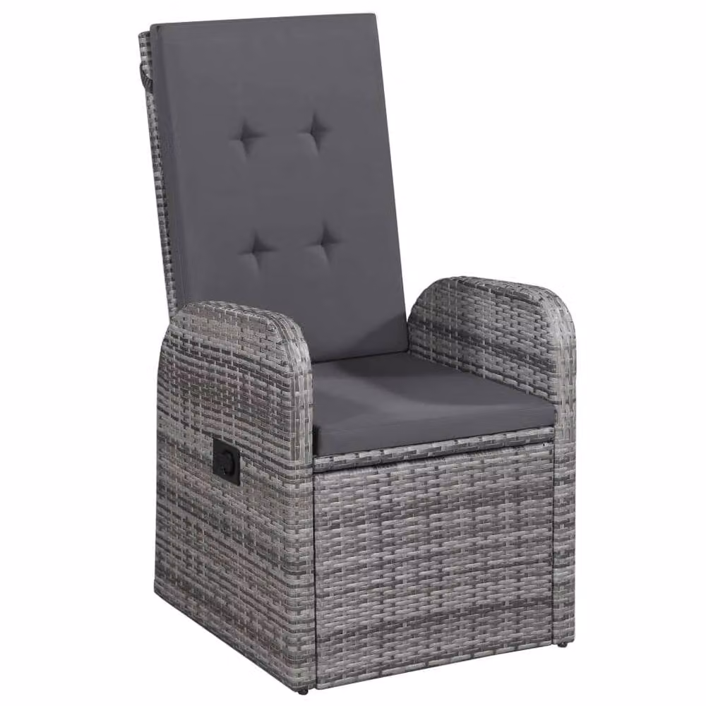 Berkfield Home 5 Piece Grey Poly Rattan Garden Dining Set with Cushions – 2
