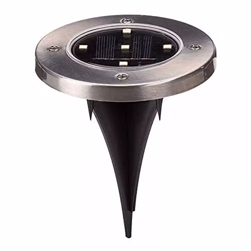 Smart Garden Solar Light in Silver Metal with Cool White Light