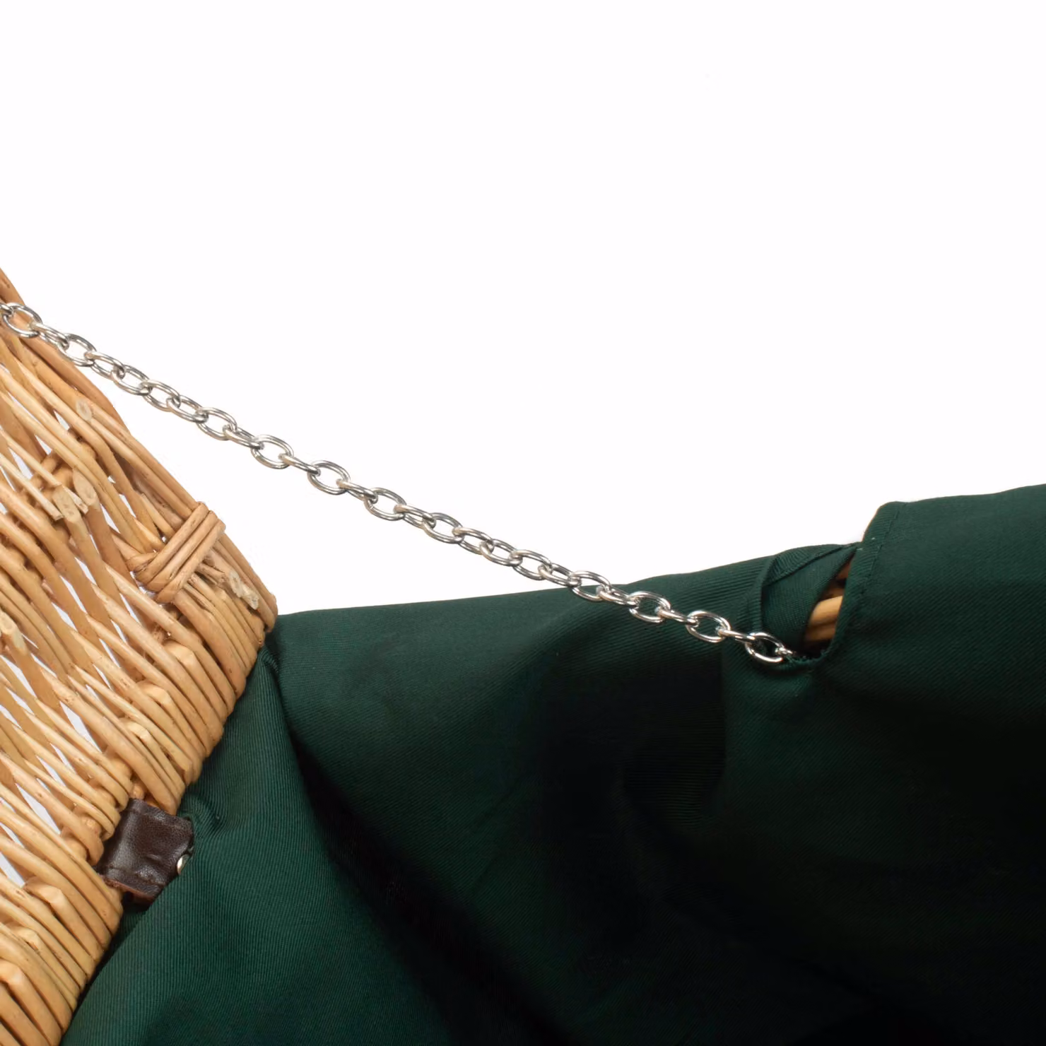 Red Hamper Wicker Picnic Basket with Green Cotton Lining – 3