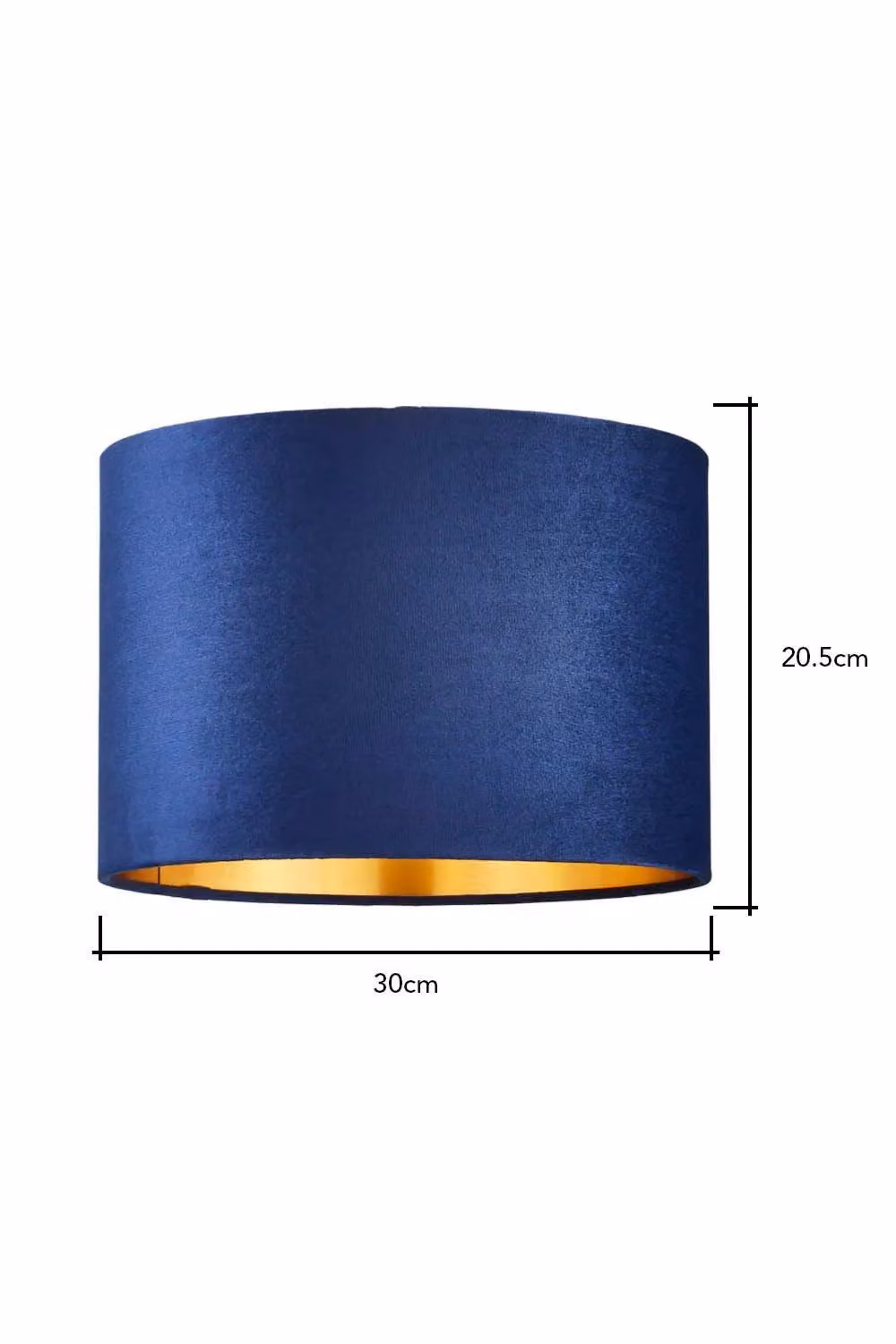 BHS Lighting Navy Blue Velvet Cylinder Easy Fit Light Shade, Diameter: 30 cm, Height: 21 cm – 3