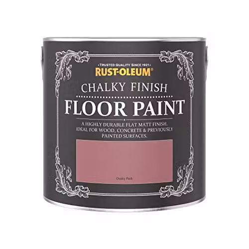 Rust-Oleum Water-Based Scratch-Proof Floor Paint in Matt Finish, Pink, 2.5L – 3
