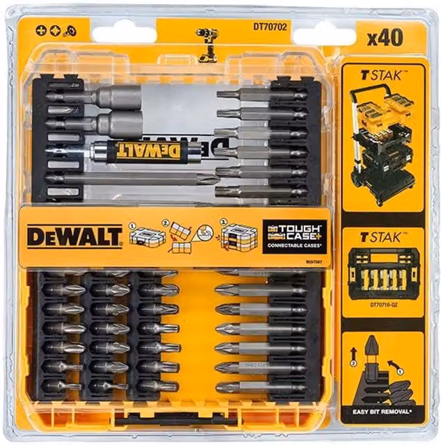DeWalt 40 Piece Screwdriver Bit Set, Multi Colour and Yellow