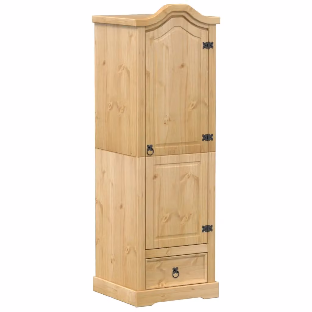 Berkfield Home Corona Wardrobe in Brown Solid Wood Pine, W/D/H: 55 x 52 x 170 cm – 2