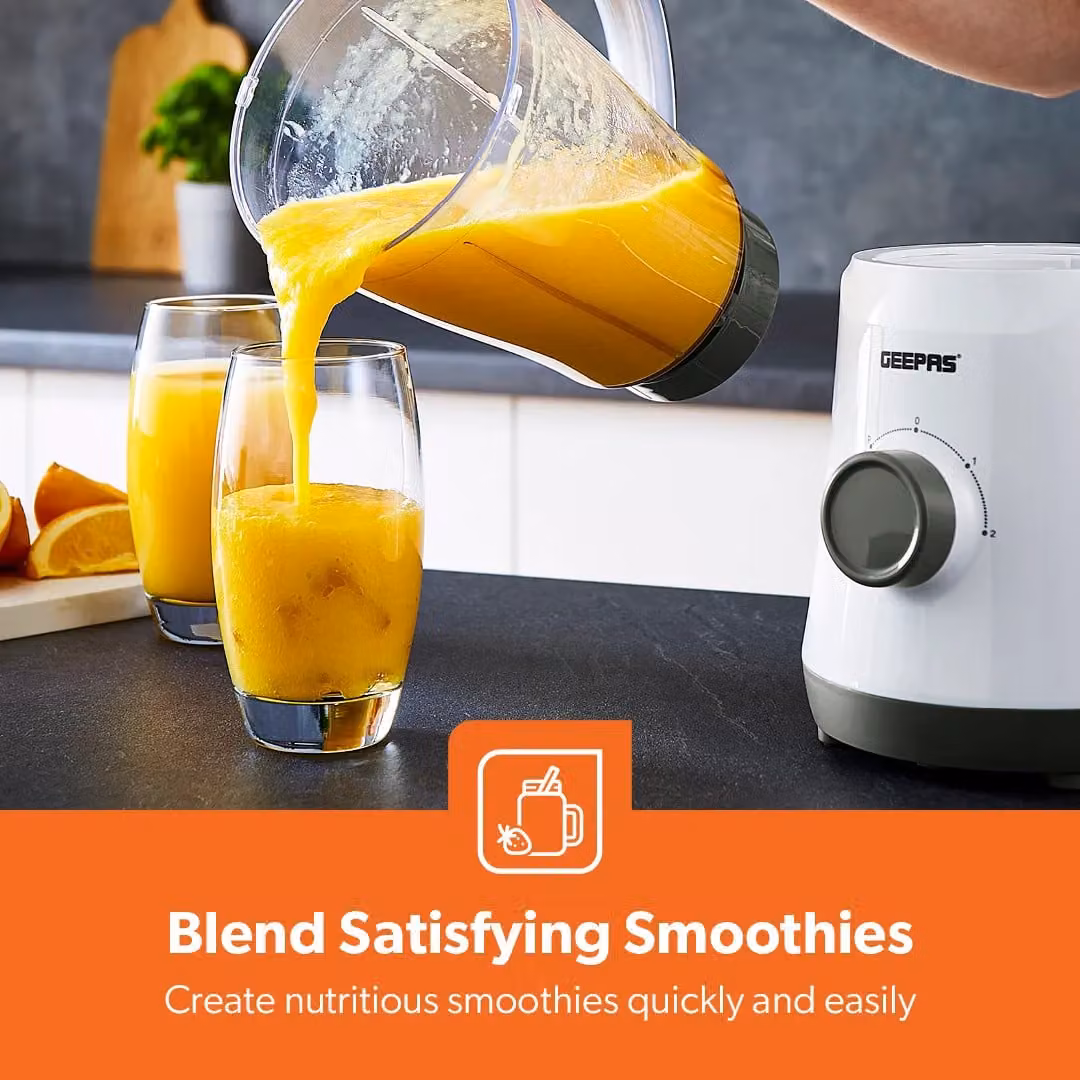 Geepas 500W Multi-Function Blender with 1.5L Jar and Spice Grinder in Grey – 5