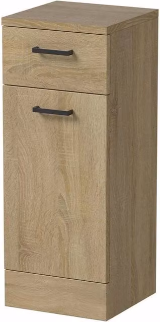 KORVIXA Modern Freestanding Bathroom Laundry Unit Cabinet in Brown and Black, W/D/H: 30.0 x 29.8 x 76.6 cm