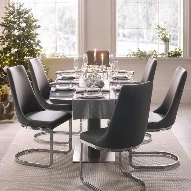 Julian Bowen Como Rectangular Extending High Gloss Dining Table in Grey – 2