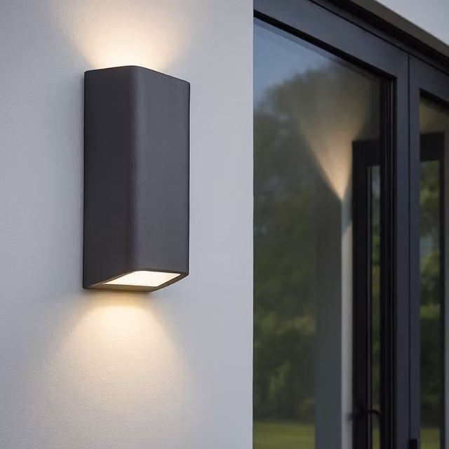 CGC Lighting Wilma Rectangular Up and Down Outdoor Wall Light in Grey