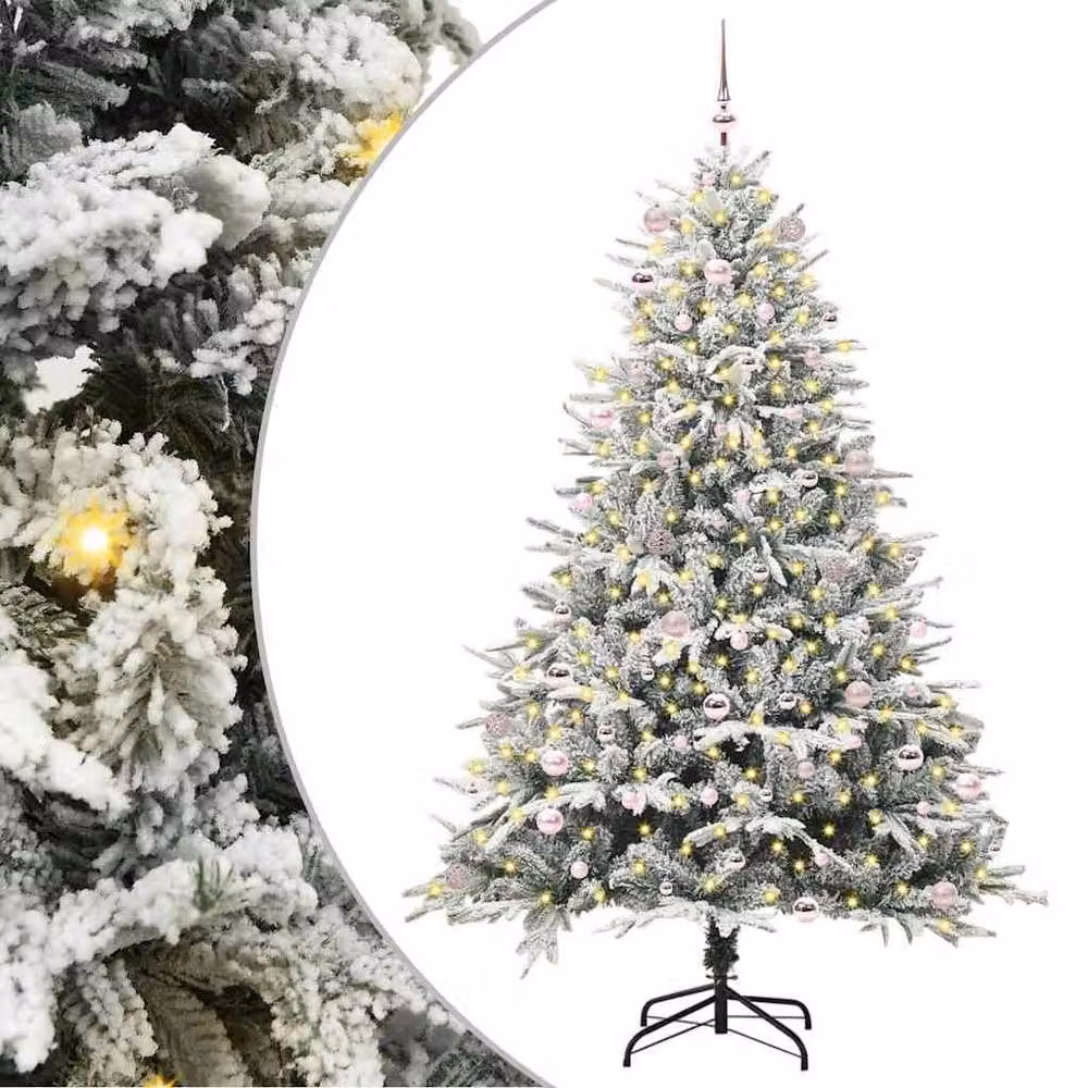 Berkfield Home Artificial Pre-lit Christmas Tree with Ball Set, Green, Height: 240 cm – 2