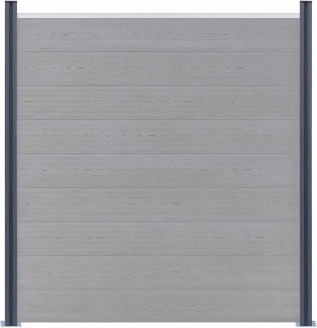 Berkfield Home Rectangular Aluminium Fence Posts, Dark Grey, 2 Pack, Height: 185 cm – 1