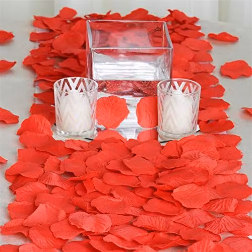 Shatchi Red Silk Rose Petal Confetti for Weddings, Anniversaries and Mother's Day, 400 Pieces – 2