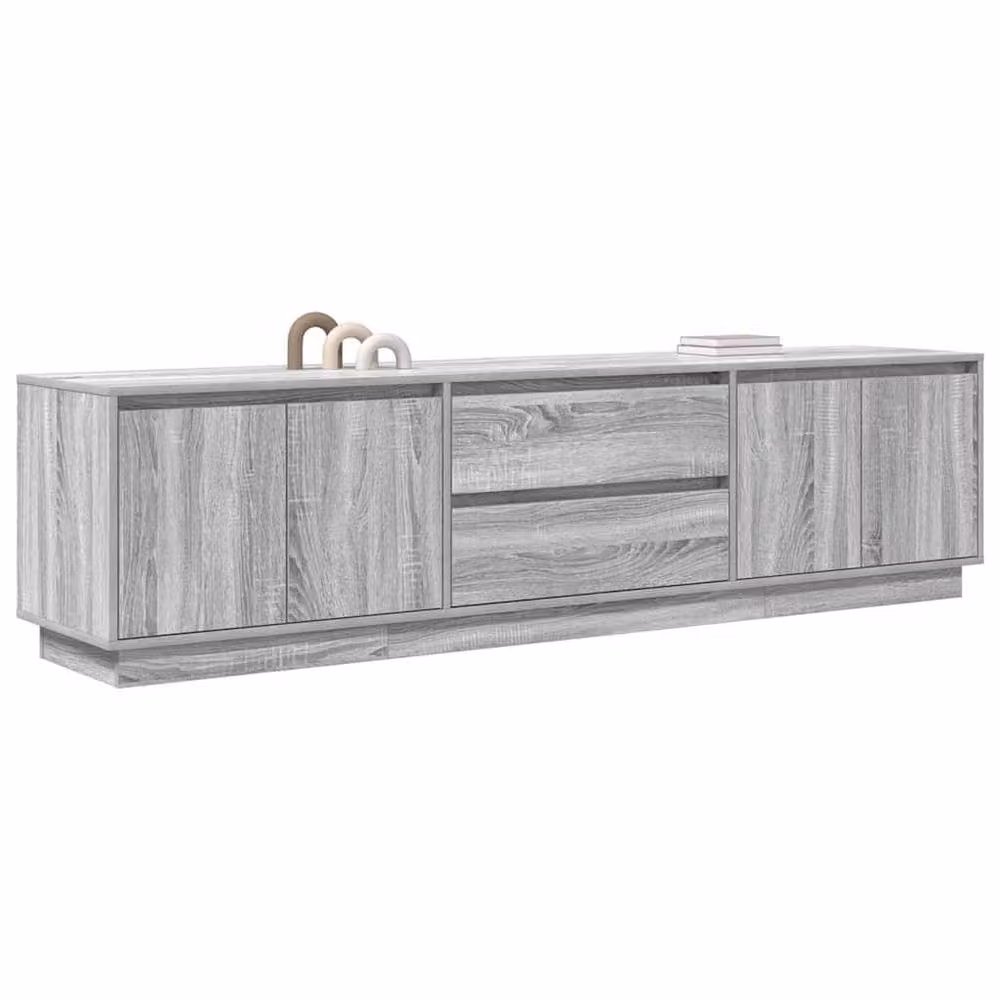 Berkfield Home Modern TV Cabinet with LED Lights in Grey Sonoma, W: 193.5 cm, D: 41 cm, H: 50 cm – 3