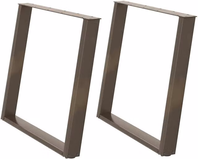 Berkfield Home vidXL U-Shaped Dining Table Legs, 2 Pieces, Brown Steel, H: 72.5 cm, W: 80 cm – 1