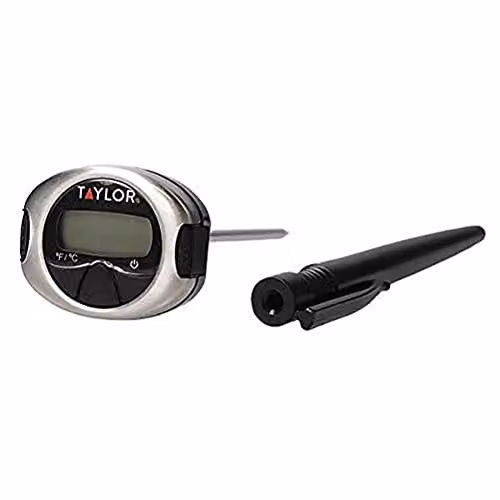 Taylor Pro Digital Stainless Steel Pocket Meat Thermometer in Black and Silver – 1
