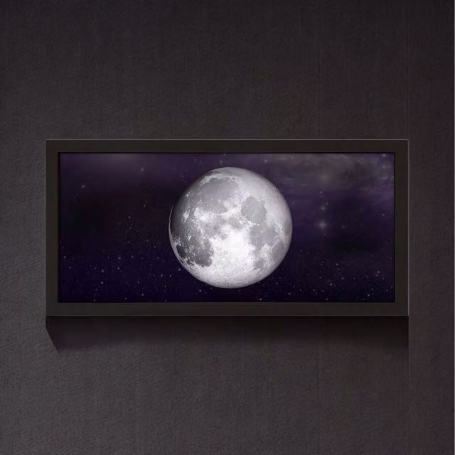 Echo Three Moon Framed Wall Art Photograph in Black
