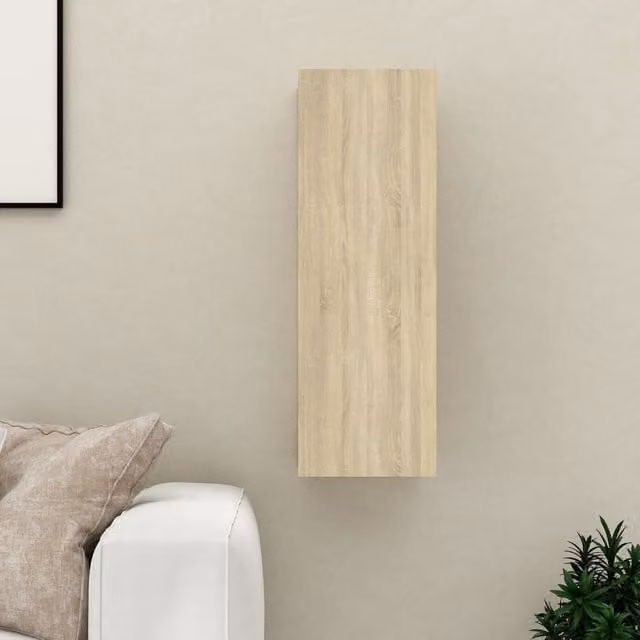 Berkfield Home Sonoma Oak TV Cabinet in Brown and Beige, W/D/H: 30.5 x 30.5 x 90 cm