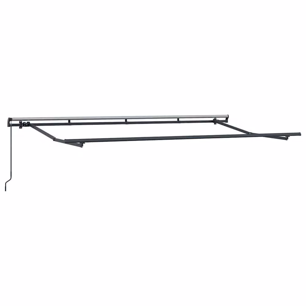 Berkfield Home Manual Retractable Folding Arm Awning in Orange and Black, W: 3.5 m, D: 2.0 m – 3