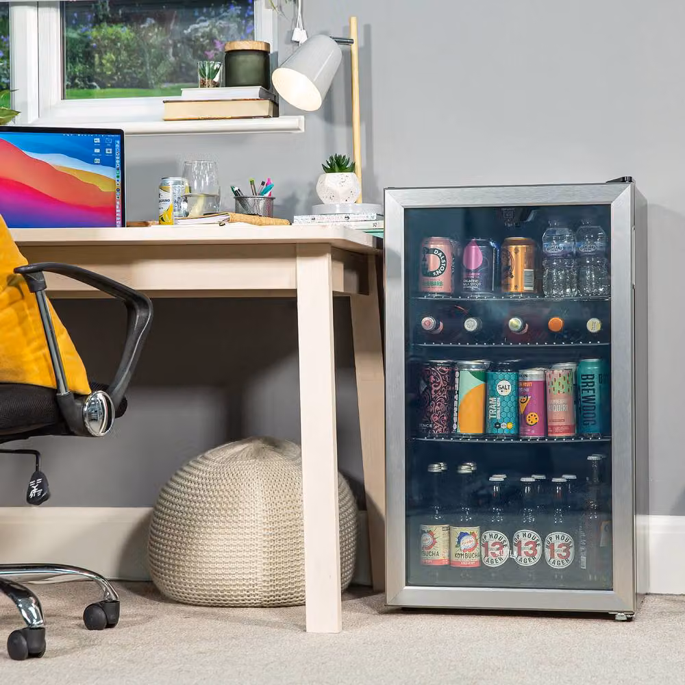 Kuhla K48BC101SS Under Counter Drinks Cooler with Glass Door and LED Light, Silver – 4