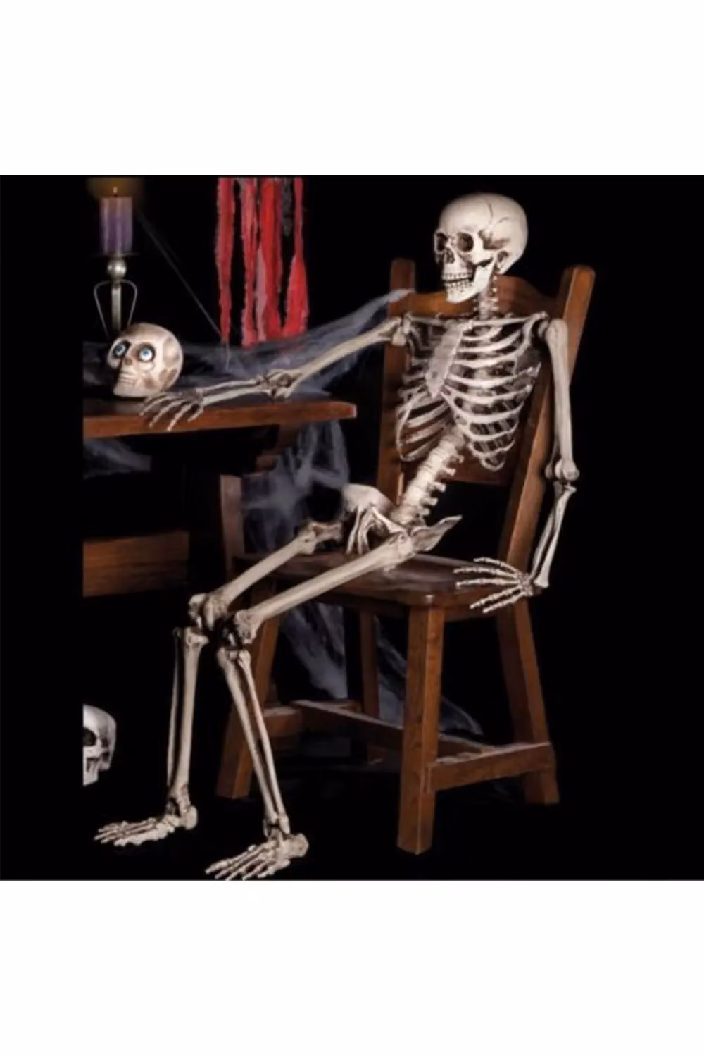 Living and Home Halloween Skeleton Decoration with Movable Joints, White, Height: 170 cm – 2