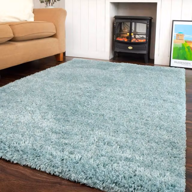 Kukoon Blue Modern Shaggy Rug, W/D/H: 120 x 170 cm