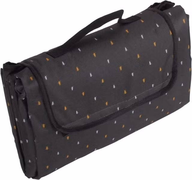 Red Hamper Nature Pattern Picnic Blanket in Black and Brown with Waterproof Underside and Carry Bag