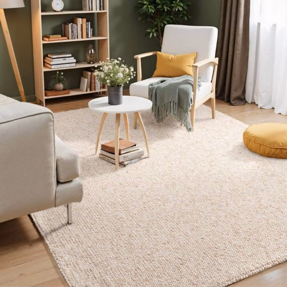 THE RUGS Rocco Plain Flatweave Washable Extra Large Living Room Rug and Runner in White, W/D/H: 80 x 240 cm – 2