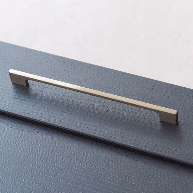 Slim Modern D-Bar Zinc Handle in Brushed Nickel, 244mm