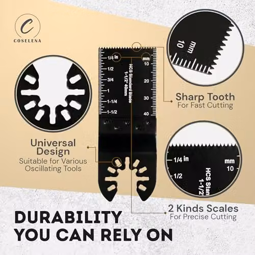 Tanness 10-Piece Heavy-Duty Multi-Tool Blades Set in Black for Wood, Plastic and Metal – 5