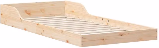 Berkfield Home Brown Solid Pine Wood Bed Base, W: 100 cm, L: 210 cm