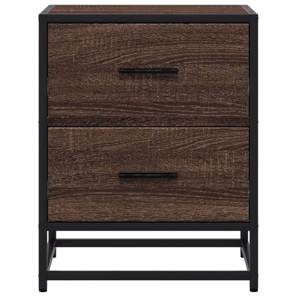 Berkfield Home Decorative Bedside Cabinets, 2 Piece Set, Brown Oak, W/D/H: 40 x 31 x 50 cm – 5