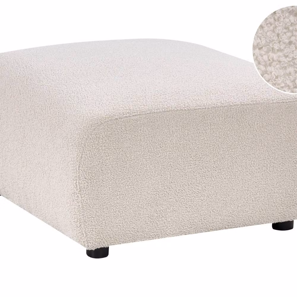 Wyld and Coco Modern Modular Ottoman in White Bouclé – 2