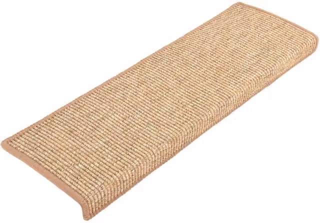 Berkfield Home Self-adhesive Non-slip Stair Mats, 15 Pieces, Light Brown, W: 65 cm, D: 21 cm, H: 4 cm
